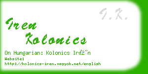 iren kolonics business card